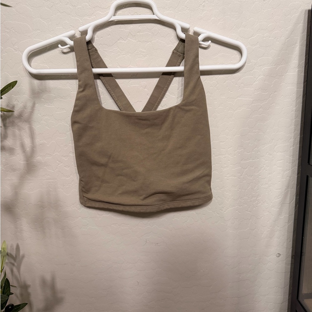 Old Navy Cropped Tank with Crossback Straps - olive
